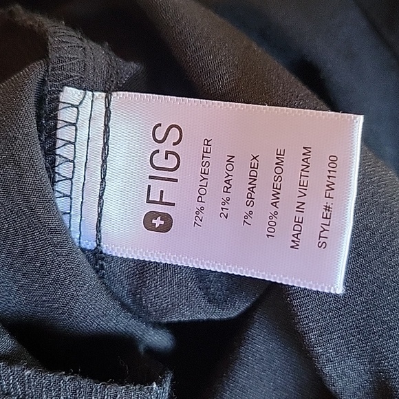 Figs, Casma Three-Pocket Scrub Top, black size XL - Picture 6 of 7